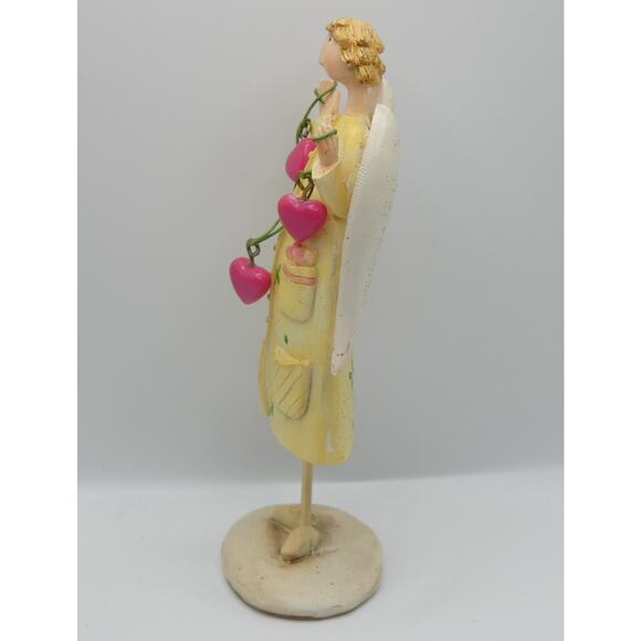 Greenbrier International Polystone Lady #610 Angel with Hearts - Vintage - Picture 4 of 6